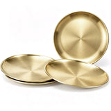 4Pcs Stainless Steel Pet Bowls Durable Shallow Pet Feeding Dishes Easy to Clean Gold