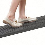PVC Entrance Mat 45x75cm Slip Resistant Rubber Backing for Door Gray