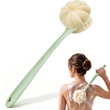 2 in 1 Back Scrubber for Shower with Loofah for Cleanse Back and Hard to Reach Areas Green