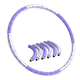 6 Sections Adjustable Fitness Hula Hoop Detachable Home Exercise For Adults Purple