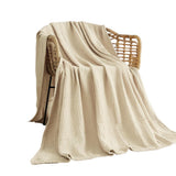 230x200cm Cotton Muslin Blanket Throw Blanket Travel Wrap Bed Cover Beige