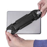 360 Degree Rotating Tablet Holder Stand with PU Leather Hand Strap Black