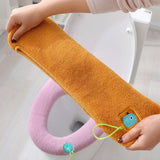 4Pcs Toilet Seat Cover Pads Washable Stretch Toilet Seat Cushion Cover with Handle for Home Bathroom Use