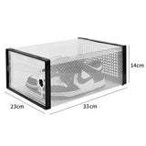 2 Pcs Shoe Storage Boxes Organizers Clear Plastic Stackable for Entryway Closet Black