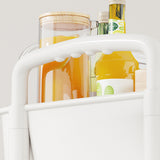 3 Tier Rolling Utility Cart Organizer with Removable Drawer for Bathroom Kitchen White