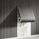 2PCS Self Adhesive Wood Grain Slat Wall Panel PVC Faux Engineered Finish Grey
