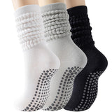 3 Pairs of Non-Slip Grips Yoga Socks Anti-Skid Knee-High Socks for Pilates Barre Dance Style 1