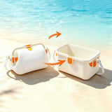 Silicone Beach Bag Foldable Waterproof with Handle for Camping Seaside White