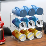 Stackable Clear Storage Rack for Wine Bottles & Cups Medium