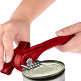 Handheld Smooth Edge Can Opener Ergonomic Manual Secure Cutting Can Opener for Kitchen Restaurant Red