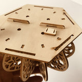 Christmas Wooden Lantern – Decorative Carved Hollow LED Night Light for Holiday Home Decor Style 2