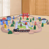 Wooden Train Set with Tracks – Expandable and Changeable for Girls and Boys 6 Years Old Style 2
