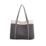Women Tote Bag for Work Travel Canvas Laptop Handbag Shoulder Bag Gray