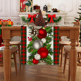 Linen Christmas Table Runner Long Farmhouse Holiday Table Decor for Kitchen Home Style 1