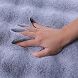 3Pcs Faux Sheepskin Auto Seat Home Cushion Fur Pad Cover Warm Mat Grey