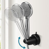 Adjustable Shower Head Holder Vacuum Suction No Drill Bracket Black