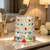 270ml Spinning Whiskey Tumbler Hand Painted Glass for Home Bar Style 1