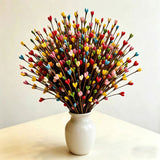 100 PCS Artificial Pussy Willow Branches Realistic Artificial Willow Stems For Party Home Wedding Deco Multicolor