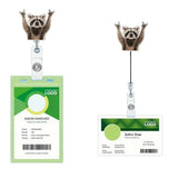 Cute Badge Clip Reel Retractable for Students Teachers Staff Brown