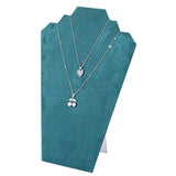 2Pcs Necklace Earring Jewelry Set Display Stand Foldable Rack for Home or Store Show Dark Green