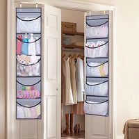 Over Door Organizer for Stuffies Toy Hanging Storage Net Bag for Animals Stuffy Grey