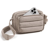 Large Capacity Lightweight Down-Feel Crossbody Bag for Commute Travel Sports Camel