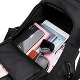 3-in-1 Womens Water-Resistant Backpack Anti-theft Rucksack Travel Shoulder Bag Black