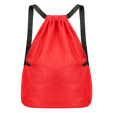 Sports Drawstring Backpack with 2 Pockets Large-Capacity Basketball Bag Red