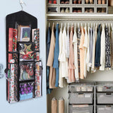 Double Sided Hanging Gift Wrap Organizer Wrapping Paper Bag Storage Black