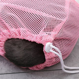 Mesh Cat Grooming Bag Breathable Bathing Restraint for Nail Trimming Pink