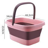 Collapsible Foot Bath Basin with Massage Acupoints Pink