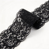 10 Yards Elastic Stretch Lace Trim Floral Ribbon for Sewing DIY Black
