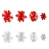 8Pcs 3D Wooden Snowflake Table Decor Christmas Winter Wonderland Centerpiece - Red and White Snowflake