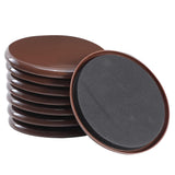8PCS Furniture Sliders Reusable Pads for Floors Dark Brown