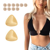 Pair of Double-Sided Adhesive Bra Padding with 5 Pairs of Nipple Covers Lift Up Inserts for Bikini and Sport Bra