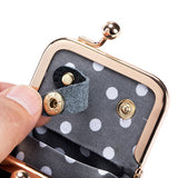 Mini Genuine Leather Jewelry Box Portable Vintage-Inspired Jewelry Case with Kiss Lock for Earring Ring Black