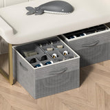 Shoe Organizer for Closet – Foldable Storage Containers with Adjustable Dividers & Transparent Cover Gray