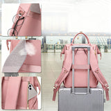 2-in-1 Laptop Backpack with Insulated Lunch Bag Work Backpack for 15.6 Inch Laptop Pink