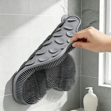 Non Slip Shower Mat 30x28cm Suction Back and Foot Cleaning Grey
