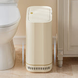 Adsorption Trash Can Large Capacity with Lid for Home Bathroom Kitchen Beige
