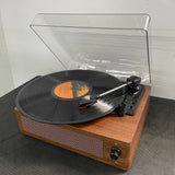 Portable Retro Bluetooth Vinyl Record Player with Built-in Speakers Walnut