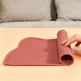 Non Slip Pet Feeding Mat Thick Silicone with Raised Edge Spill Guard Pink