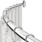 Curved Stainless Steel Shower Curtain Rod for Bathroom and Bathtub Silver