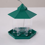 Outdoor Hanging Bird Feeder Gazebo Shape Seed Container Green