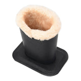 Soft Plush Lined PU Leather Eyeglasses Desk Holder Stand with Base Black