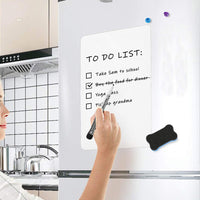 Fridge Whiteboard Set Dry Erase Board with Pen Marker Eraser for Kitchen Home Memo Reminder