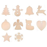 100Pcs Wooden Christmas Tree Decorations – Assorted Blank Shapes for Painting