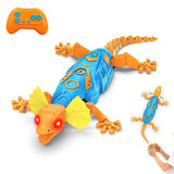 Remote Control Lizard Gecko Wall Crawler 9 Lighting Modes Toy Gift Orange