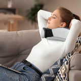 Travel Pillow Set Memory Foam Neck Pillow with Earplugs and Eye Mask Light Gray