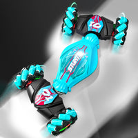 2.4GHz RC Stunt Car Toy with Light Music 4WD Off-Road Remote Control Twist Car Toy for Kids Xmas Birthday Green